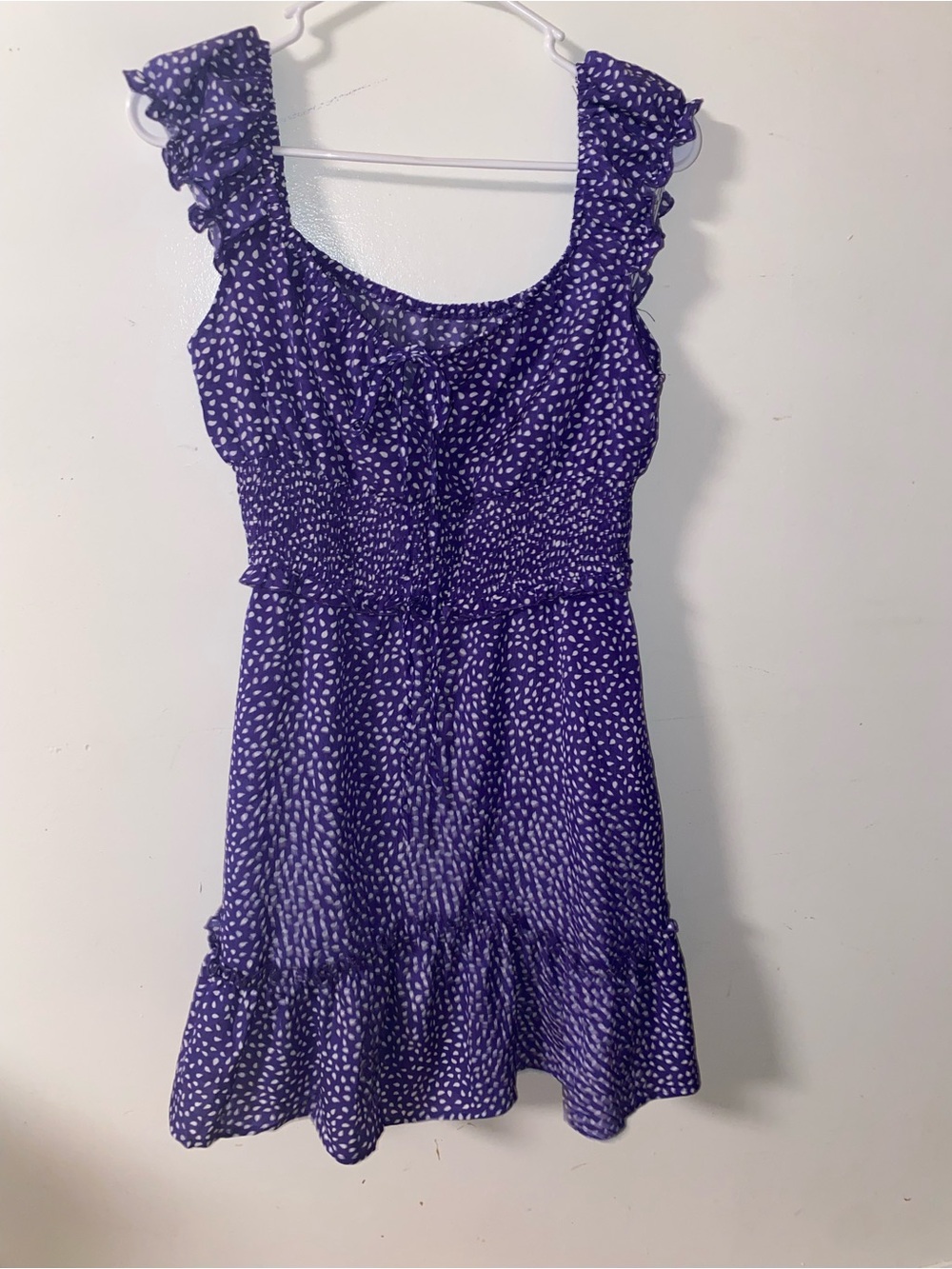 Source Unknown Purple Ruffle-Shoulder Mini Dress - Picture 3 of 3